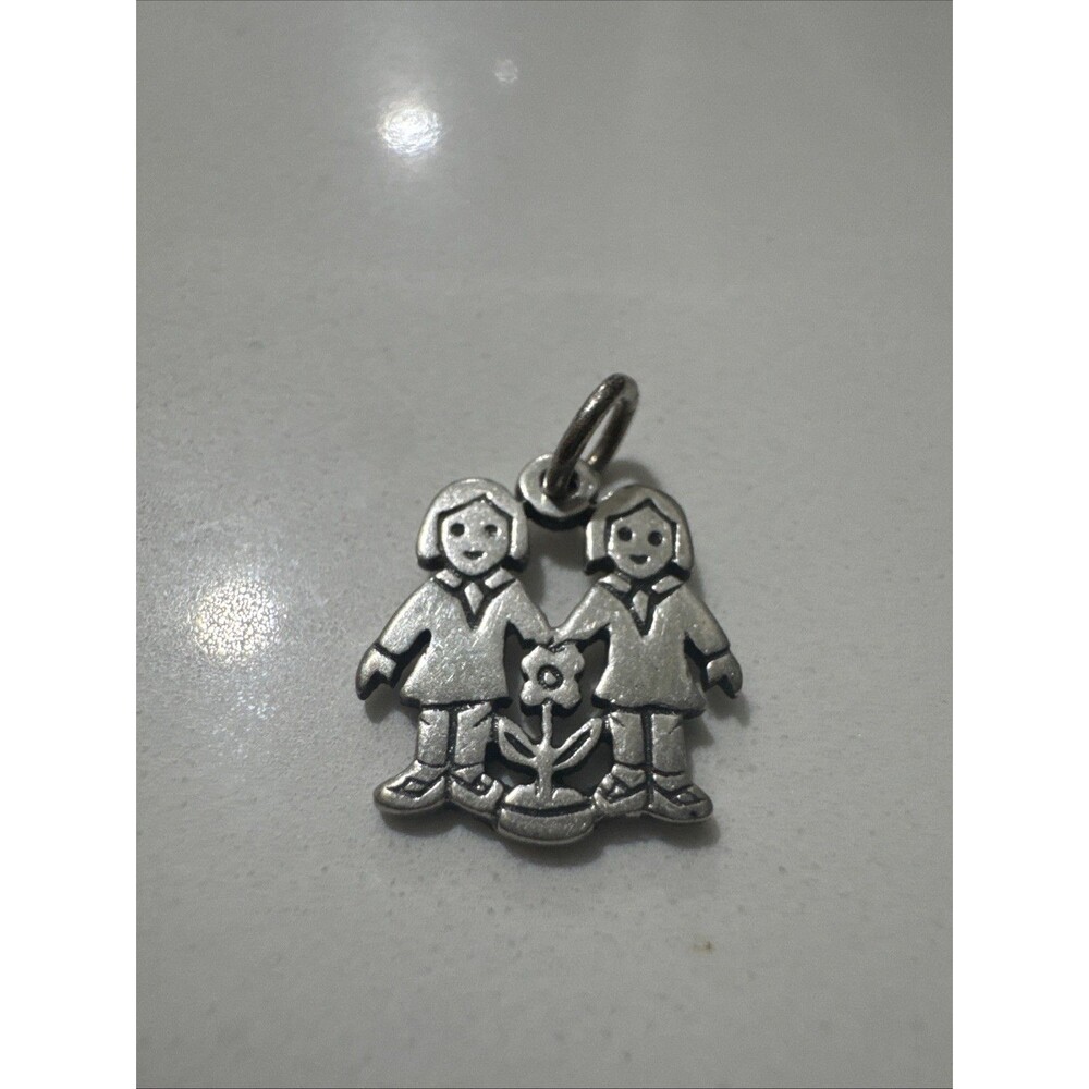 James Avery Retired Sterling Silver Two Sisters Charm